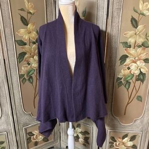 SUTTON 100% cashmere purple woman's jacket/shrug, 22" sleeves #7357